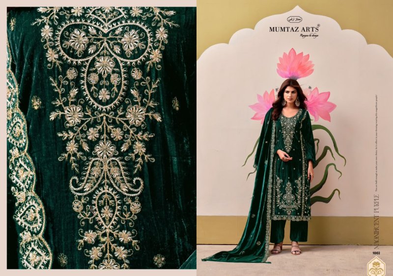 Gulabi Sapne By Mumtaz Arts Crush Velvet Designer Salwar Suits 